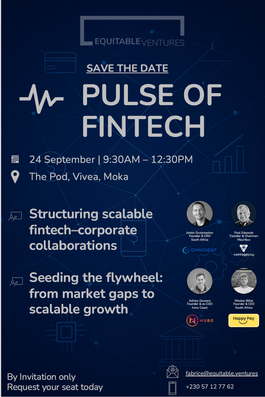 Equitable Ventures organise la première édition de Pulse of Fintech…